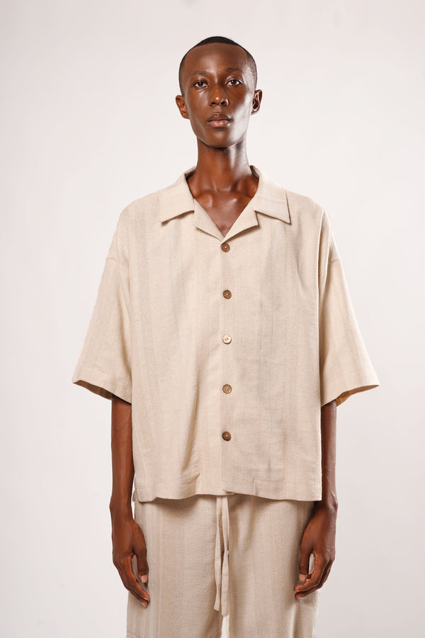 Ivory Woven Linen shirt