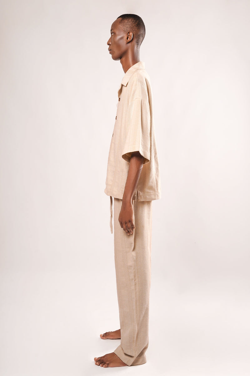 Ivory Woven Linen shirt